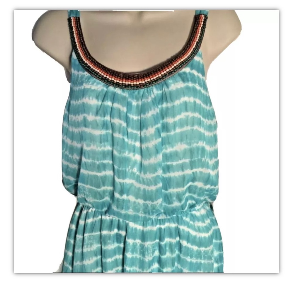 Trixx Dress Ladies Small Turquoise Tie-dye Summer